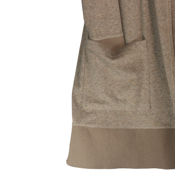 QVC Long Cardigan Sweater Womens Medium Brown Duster Soft Knit Pockets Cozy Chic - Picture 5 of 7